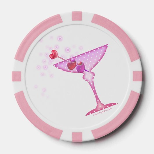 Aangepaste pokerfiches - ROZE MARTINI Pokerchips (Voorkant)