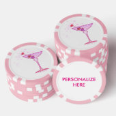 Aangepaste pokerfiches - ROZE MARTINI Pokerchips (Opstapeling)
