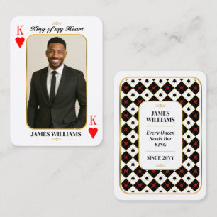 Aangepaste pokerkaart met foto, Koning van mijn Ha Contactkaartje