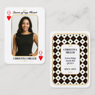 Aangepaste pokerkaart met foto, Koningin van mijn Contactkaartje