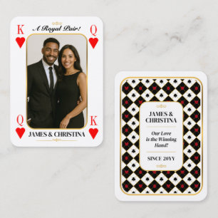 Aangepaste pokerkaarten, royaal paar cadeau voor k contactkaartje