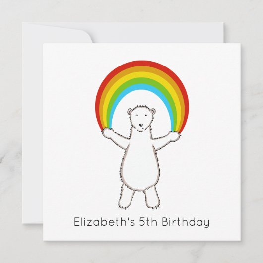 Aangepaste polaire Beer en uitnodiging voor regenb (Voorkant)