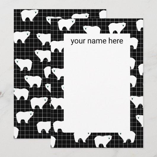 Aangepaste Polaire Beer kaarten op zwarte achtergr (Voorkant / Achterkant)