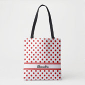 Aangepaste polaire rode achtergrond tote bag (Voorkant)