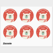 Aangepaste Polar Beer Kerst Ronde Sticker (Vel)