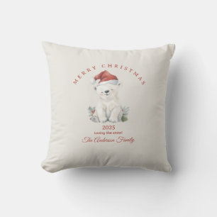 Aangepaste Polar beer waterverf Kerstvibe cadeau Kussen