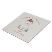 Aangepaste Polar beer waterverf Kerstvibe cadeau Tegeltje (Zijkant)