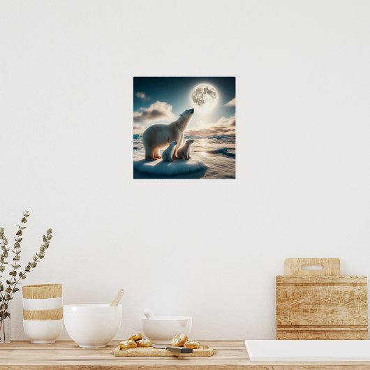 Aangepaste Polar Beren Wall Poster (Keuken)