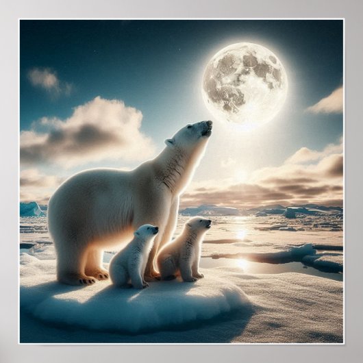 Aangepaste Polar Beren Wall Poster (Voorkant)