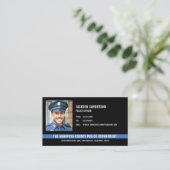 Aangepaste politie afdeling dunne blauwe lijn foto visitekaartje (Staand voorkant)