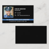 Aangepaste politie afdeling dunne blauwe lijn foto visitekaartje (Voorkant / Achterkant)