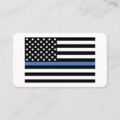Aangepaste politie afdeling Logo Thin Blue Line Visitekaartje (Achterkant)