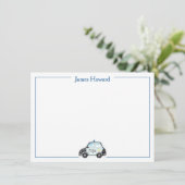 Aangepaste politie auto stationery, jongens blauw  bedankkaart (Staand voorkant)
