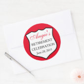 Aangepaste politie-badge zwarte rood pensioen ronde sticker (Envelop)