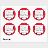 Aangepaste politie-badge zwarte rood pensioen ronde sticker (Vel)