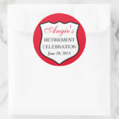 Aangepaste politie-badge zwarte rood pensioen ronde sticker (Tas)