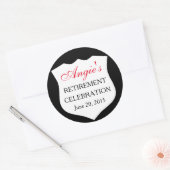 Aangepaste politie-badge zwarte rood pensioen ronde sticker (Envelop)