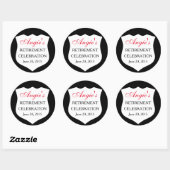 Aangepaste politie-badge zwarte rood pensioen ronde sticker (Vel)