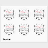 Aangepaste politie-badge zwarte rood pensioen ronde sticker (Vel)