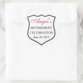 Aangepaste politie-badge zwarte rood pensioen ronde sticker (Tas)