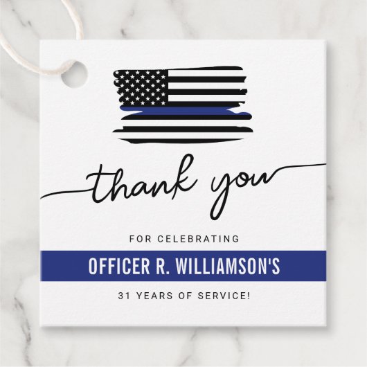 Aangepaste Politie Pensioen Viering Bedankjes Labels (Voorkant)