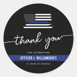 Aangepaste Politie Pensioen Viering Ronde Sticker