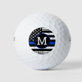 Aangepaste politie-rechtshandhaving in blauwe lijn golfballen (Voorkant)