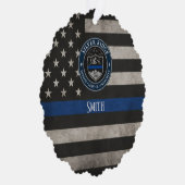 Aangepaste Politie Thin Blue Line Amerikaanse Vlag Ornament Kaart (Rechts)