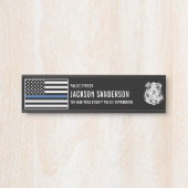 Aangepaste politieagent afdelings Thin Blue Line Deurbordje (Voorkant)