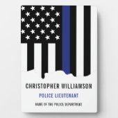 Aangepaste politieagent Dünne Blauwe Lijn Politie Fotoplaat (voorkant)