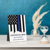 Aangepaste politieagent Dünne Blauwe Lijn Politie Fotoplaat (Zijkant)