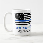 Aangepaste politieagent gepersonaliseerde dunne bl koffiemok (Links)