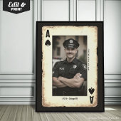 Aangepaste Politieagent Gift Wall Art, Schoppenaas Poster