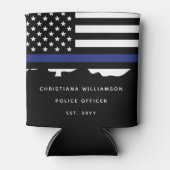 Aangepaste politieagent politieacademie afstuderen blikjeskoeler (Voorkant)