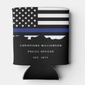 Aangepaste politieagent politieacademie afstuderen blikjeskoeler (Achterkant)