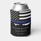 Aangepaste politieagent politieacademie afstuderen blikjeskoeler (Blikje Achterkant)