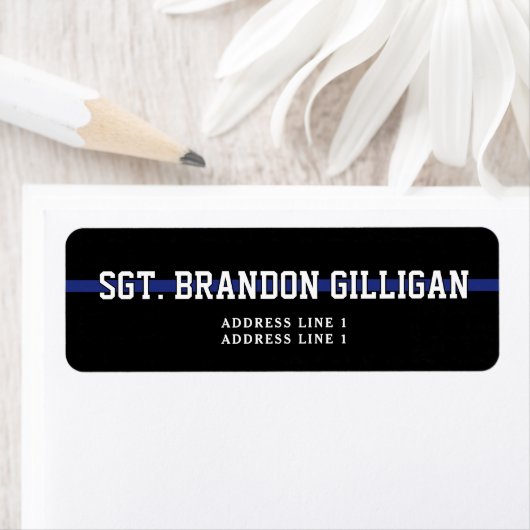 Aangepaste politieagent Thin Blue Line Etiket (Insitu)