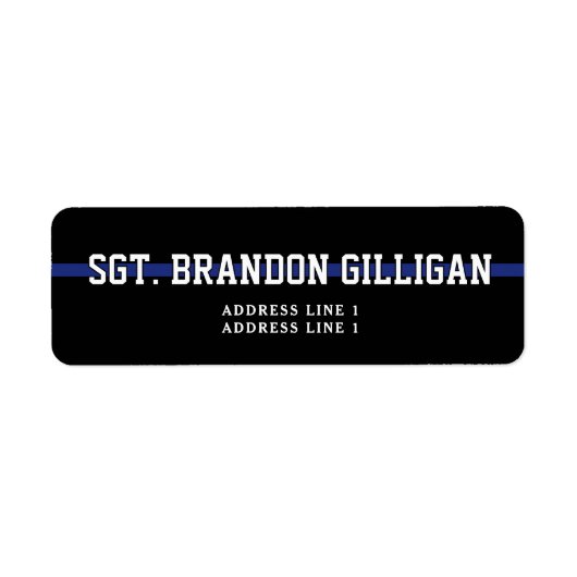 Aangepaste politieagent Thin Blue Line Etiket (Voorkant)