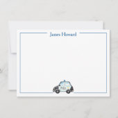 Aangepaste Politieauto Briefpapier, Jongens Blauw  Bedankkaart (Voorkant)