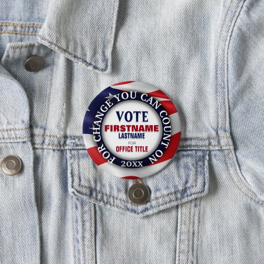 Aangepaste politieke Button Amerikaanse vlag (In situ)