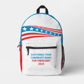 Aangepaste politieke campagne 2024 Amerikaanse vla Bedrukte Rugzak (Voorkant)