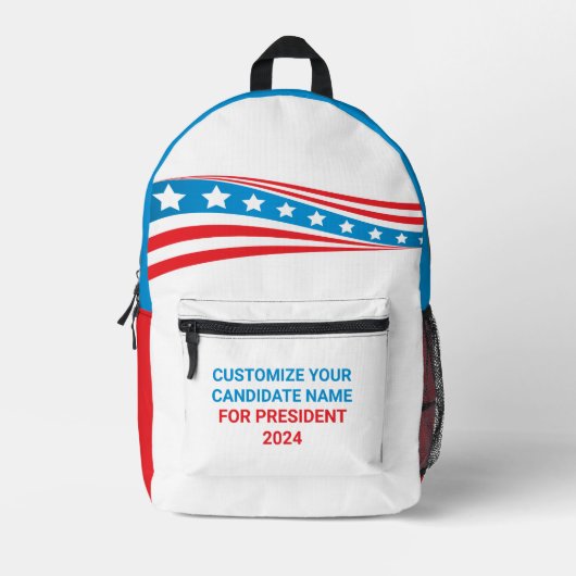 Aangepaste politieke campagne 2024 Amerikaanse vla Bedrukte Rugzak (Voorkant)