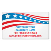 Aangepaste politieke campagne 2024 Amerikaanse vla Magnetisch Visitekaartje (Voorkant)
