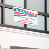 Aangepaste politieke campagne 2024 Amerikaanse vla Spandoek (Buitenkant Gebouw)