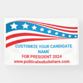 Aangepaste politieke campagne 2024 Amerikaanse vla Spandoek (Horizontaal)
