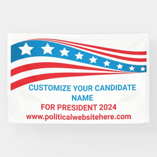 Aangepaste politieke campagne 2024 Amerikaanse vla Spandoek (Horizontaal)