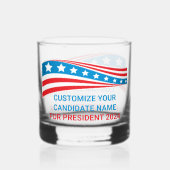 Aangepaste politieke campagne 2024 Amerikaanse vla Whisky Glas (Voorkant)