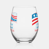 Aangepaste politieke campagne 2024 Amerikaanse vla Wijnglas Zonder Voet (Links)