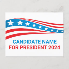 Aangepaste politieke campagne Amerikaanse vlag Sja Briefkaart