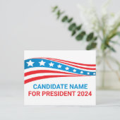 Aangepaste politieke campagne Amerikaanse vlag Sja Briefkaart (Staand voorkant)